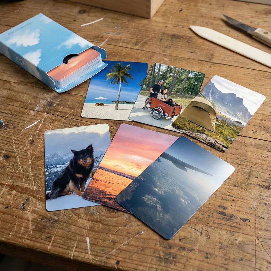 Deck displayed on shelf